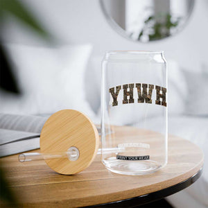 Camo YHWH Glass Can Christianity Jesus Preppy Christian Faith Bible Verse TS10 Print Your Wear