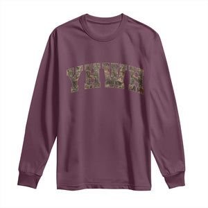 Camo YHWH Long Sleeve Shirt Christianity Jesus Preppy Christian Faith Bible Verse TS10 Maroon Print Your Wear