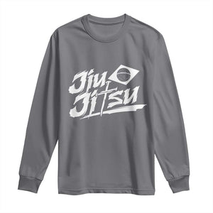 Brazilian Jiu Jitsu Long Sleeve Shirt Christian Cross BJJ Fighter Training Tee for Martial Arts Lovers TS10 Charcoal Print Your Wear