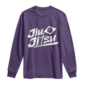 Brazilian Jiu Jitsu Long Sleeve Shirt Christian Cross BJJ Fighter Training Tee for Martial Arts Lovers TS10 Purple Print Your Wear