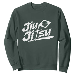 Brazilian Jiu Jitsu Sweatshirt Christian Cross BJJ Fighter Training Tee for Martial Arts Lovers TS10 Dark Forest Green Print Your Wear