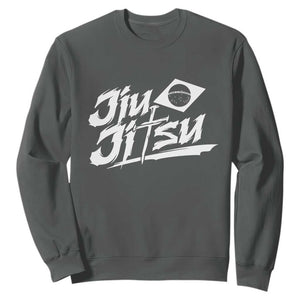 Brazilian Jiu Jitsu Sweatshirt Christian Cross BJJ Fighter Training Tee for Martial Arts Lovers TS10 Dark Heather Print Your Wear