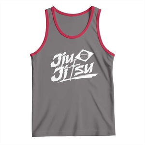 Brazilian Jiu Jitsu Tank Top Christian Cross BJJ Fighter Training Tee for Martial Arts Lovers TS10 Deep Heather Red Print Your Wear