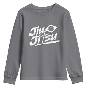Brazilian Jiu Jitsu Youth Sweatshirt Christian Cross BJJ Fighter Training Tee for Martial Arts Lovers TS10 Charcoal Print Your Wear