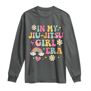 In My Jiu Jitsu Girl Era Long Sleeve Shirt Retro Groovy BJJ Girls TS10 Dark Heather Print Your Wear