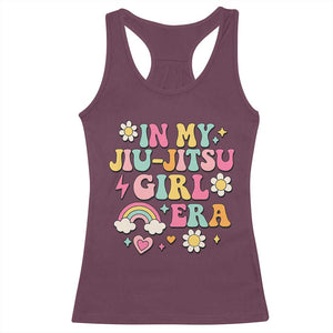In My Jiu Jitsu Girl Era Racerback Tank Top Retro Groovy BJJ Girls TS10 Maroon Print Your Wear