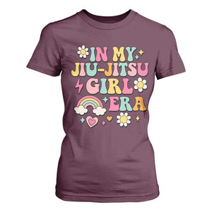 In My Jiu Jitsu Girl Era T Shirt For Women Retro Groovy BJJ Girls TS10 Maroon Print Your Wear