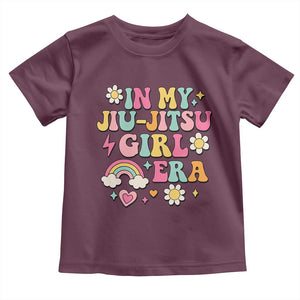 In My Jiu Jitsu Girl Era Toddler T Shirt Retro Groovy BJJ Girls TS10 Maroon Print Your Wear