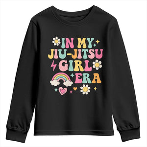 In My Jiu Jitsu Girl Era Youth Sweatshirt Retro Groovy BJJ Girls TS10 Black Print Your Wear
