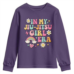 In My Jiu Jitsu Girl Era Youth Sweatshirt Retro Groovy BJJ Girls TS10 Purple Print Your Wear