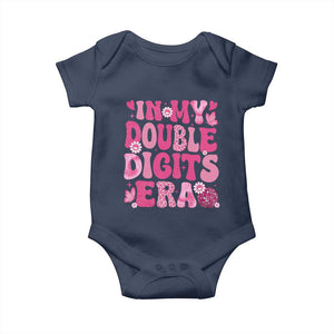 10 Years Old Birthday Girl Baby Onesie In My Double Digits Era TS10 Navy Print Your Wear