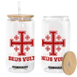 Catholic Knight Templar Crusader Cross Glass Can TS10 Print Your Wear