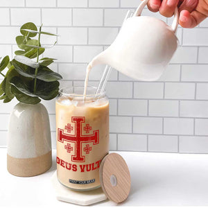 Catholic Knight Templar Crusader Cross Glass Can TS10 Print Your Wear