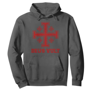 Catholic Knight Templar Crusader Cross Hoodie TS10 Dark Heather Print Your Wear