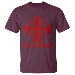 Catholic Knight Templar Crusader Cross T Shirt TS10 Maroon Print Your Wear