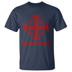Catholic Knight Templar Crusader Cross T Shirt TS10 Navy Print Your Wear
