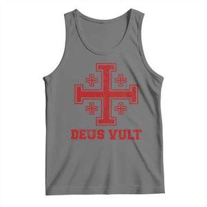 Catholic Knight Templar Crusader Cross Tank Top TS10 Black Heather Print Your Wear
