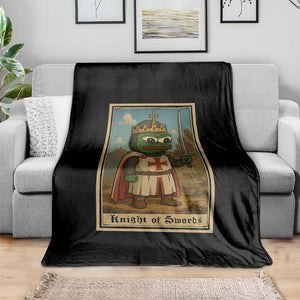 Funny Knight Meme Throw Blanket Vintage Pepe Frog Templar Crusader Fren Soldier TS10 Print Your Wear