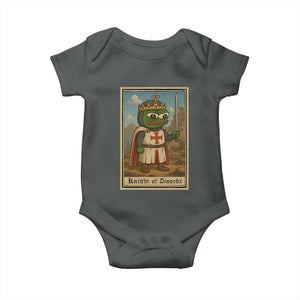 Funny Knight Meme Baby Onesie Vintage Pepe Frog Templar Crusader Fren Soldier TS10 Dark Heather Print Your Wear