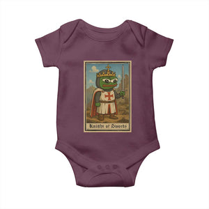 Funny Knight Meme Baby Onesie Vintage Pepe Frog Templar Crusader Fren Soldier TS10 Maroon Print Your Wear