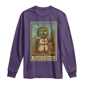 Funny Knight Meme Long Sleeve Shirt Vintage Pepe Frog Templar Crusader Fren Soldier TS10 Purple Print Your Wear