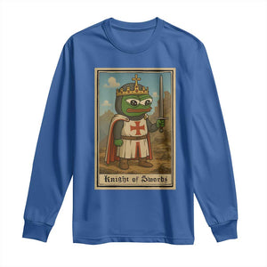 Funny Knight Meme Long Sleeve Shirt Vintage Pepe Frog Templar Crusader Fren Soldier TS10 Royal Blue Print Your Wear