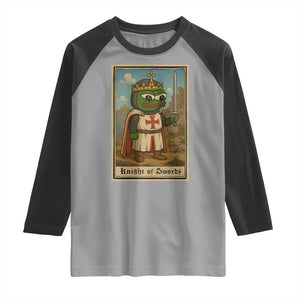 Funny Knight Meme Raglan Shirt Vintage Pepe Frog Templar Crusader Fren Soldier TS10 Sport Gray Black Print Your Wear