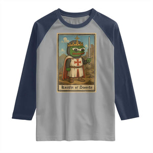 Funny Knight Meme Raglan Shirt Vintage Pepe Frog Templar Crusader Fren Soldier TS10 Sport Gray Navy Print Your Wear