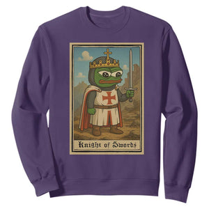 Funny Knight Meme Sweatshirt Vintage Pepe Frog Templar Crusader Fren Soldier TS10 Purple Print Your Wear