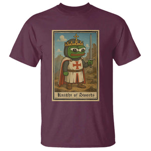 Funny Knight Meme T Shirt Vintage Pepe Frog Templar Crusader Fren Soldier TS10 Maroon Print Your Wear