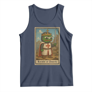 Funny Knight Meme Tank Top Vintage Pepe Frog Templar Crusader Fren Soldier TS10 Navy Print Your Wear