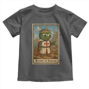 Funny Knight Meme Toddler T Shirt Vintage Pepe Frog Templar Crusader Fren Soldier TS10 Dark Heather Print Your Wear