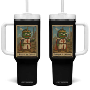 Funny Knight Meme Tumbler With Handle Vintage Pepe Frog Templar Crusader Fren Soldier TS10 One Size: 40 oz Black Print Your Wear