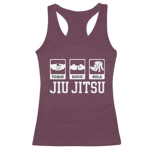 Funny BJJ Racerback Tank Top Toque Soco Rola Brazilian Jiu Jitsu TS10 Maroon Print Your Wear