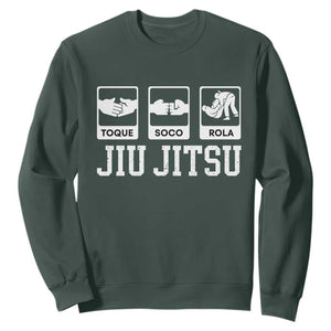 Funny BJJ Sweatshirt Toque Soco Rola Brazilian Jiu Jitsu TS10 Dark Forest Green Print Your Wear