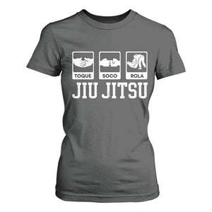Funny BJJ T Shirt For Women Toque Soco Rola Brazilian Jiu Jitsu TS10 Dark Heather Print Your Wear