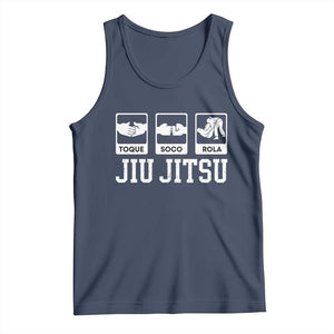 Funny BJJ Tank Top Toque Soco Rola Brazilian Jiu Jitsu TS10 Navy Print Your Wear