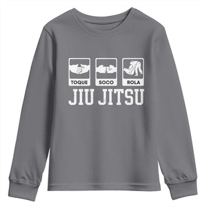 Funny BJJ Youth Sweatshirt Toque Soco Rola Brazilian Jiu Jitsu TS10 Charcoal Print Your Wear