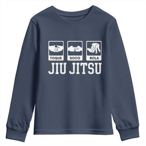 Funny BJJ Youth Sweatshirt Toque Soco Rola Brazilian Jiu Jitsu TS10 Navy Print Your Wear