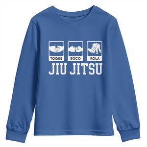 Funny BJJ Youth Sweatshirt Toque Soco Rola Brazilian Jiu Jitsu TS10 Royal Blue Print Your Wear