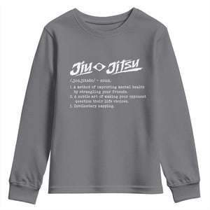 Funny Brazilian Jiu Jitsu Youth Sweatshirt Jiujitsu Definition BJJ TS10 Charcoal Print Your Wear