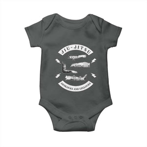 Vintage Jiu Jitsu Baby Onesie Armlocks and Leglocks BJJ Grappling Fans TS10 Dark Heather Print Your Wear