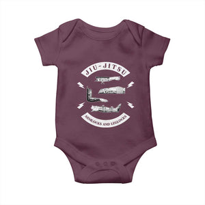 Vintage Jiu Jitsu Baby Onesie Armlocks and Leglocks BJJ Grappling Fans TS10 Maroon Print Your Wear