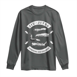 Vintage Jiu Jitsu Long Sleeve Shirt Armlocks and Leglocks BJJ Grappling Fans TS10 Dark Heather Print Your Wear