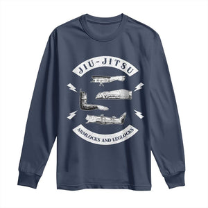 Vintage Jiu Jitsu Long Sleeve Shirt Armlocks and Leglocks BJJ Grappling Fans TS10 Navy Print Your Wear