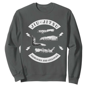 Vintage Jiu Jitsu Sweatshirt Armlocks and Leglocks BJJ Grappling Fans TS10 Dark Heather Print Your Wear