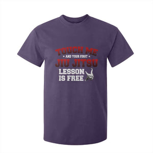 Brazilian BJJ T Shirt For Kid Touch Me First Jiu Jitsu Lesson Is Free TS10 Purple Print Your Wear