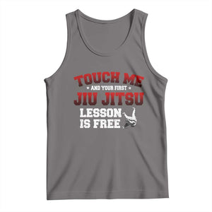 Brazilian BJJ Tank Top Touch Me First Jiu Jitsu Lesson Is Free TS10 Deep Heather Print Your Wear