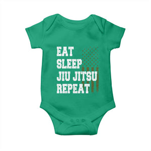 Eat Sleep Jiu Jitsu Repeat Baby Onesie Cool JiuJitsu BJJ American Flag TS10 Irish Green Print Your Wear