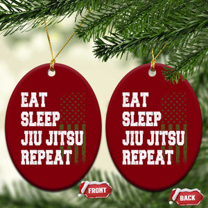 Eat Sleep Jiu Jitsu Repeat Ceramic Ornament Cool JiuJitsu BJJ American Flag TS10 Print Your Wear